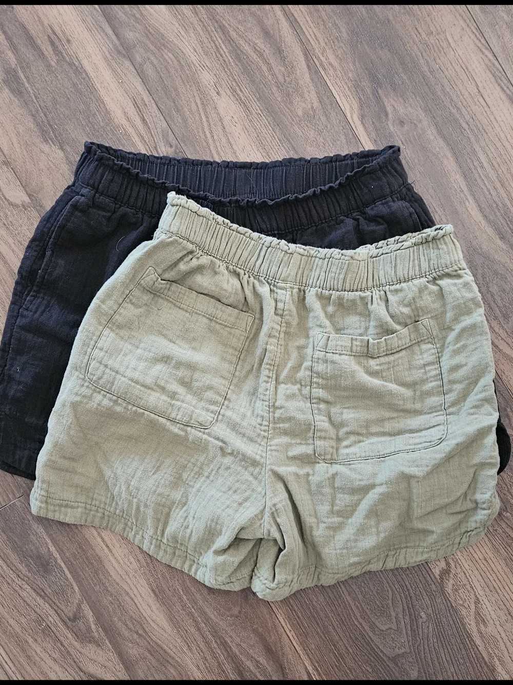 Old Navy Black & Olive Linen-Blend Casual Shorts Set